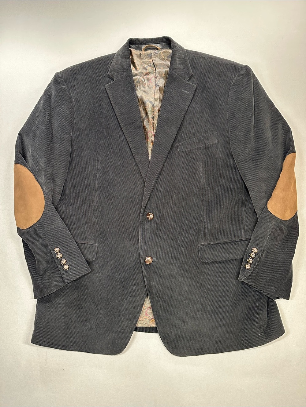 Lauren Ralph Lauren Corduroy Sport Jacket, Elbow Patches Paisley Lined - Men 46R